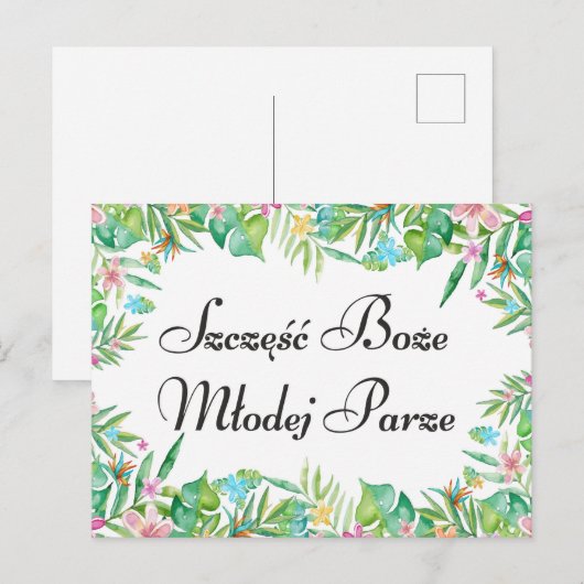 Wensen voor Pools Jong Paar Briefkaart (Voorkant / Achterkant)