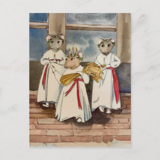 Wensen voor Santa Lucia en Kerstmis Feestdagenkaart