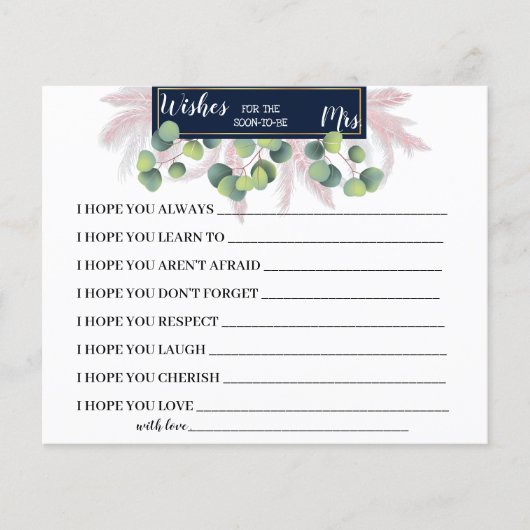 Wensen voor spoedig mevrouw Pampas Gras Bruiloft K Flyer (Voorkant)