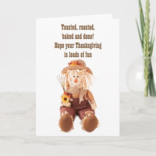 WENSEN VOOR THANKSGIVING VAN CUTIE PIE SCARECROW FEESTDAGEN KAART (Voorkant)
