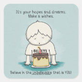 Wensen zijn hoop en dromen vierkante sticker (Voorkant)