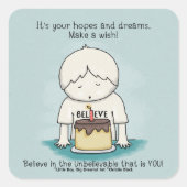 Wensen zijn hoop en dromen vierkante sticker (Voorkant)