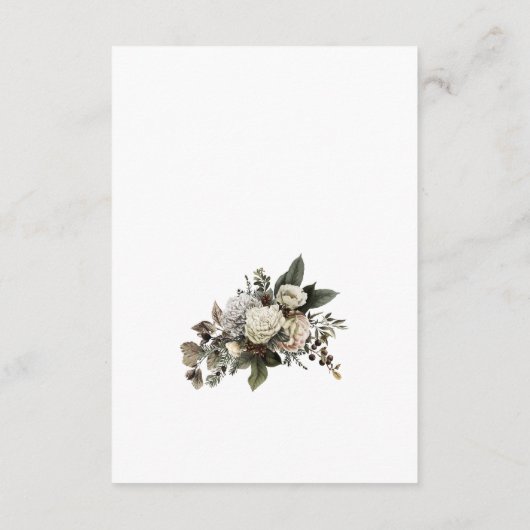 Wensend goed elegante florale chique winter bruilo informatiekaartje (Achterkant)
