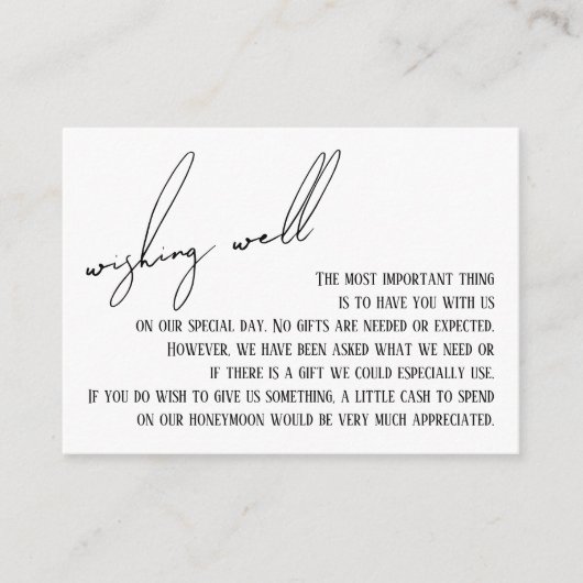 Wensend Goed Modern Slank Handschrift Wit Informatiekaartje (Voorkant)