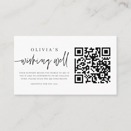 Wensend goed QR Code Afstuderen Informatiekaartje (Voorkant)