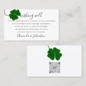 Wensend goed voor bruiloft witte vierbladige klave visitekaartje (Voorkant / Achterkant)