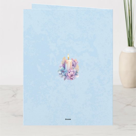 Wensend u een gezegende paaskaars bloemen kaart (Achterkant)