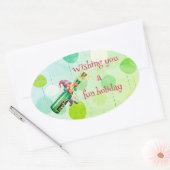 Wensend u een leuke feestelijke Elf Ovale Sticker (Envelop)