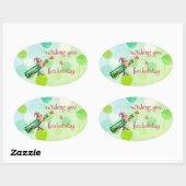 Wensend u een leuke feestelijke Elf Ovale Sticker (Vel)