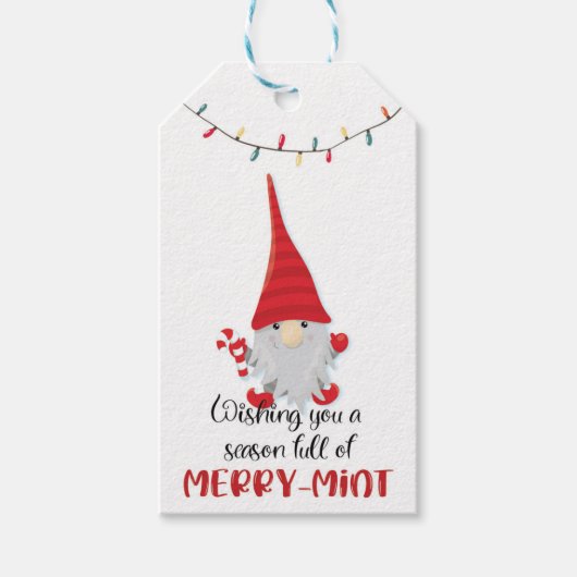 Wensend u een seizoen vol vrolijke mint cadeautag cadeaulabel (Voorkant)