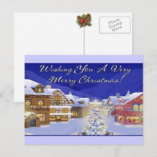 Wensend u een Vrolijk Briefkaart van Kerstmis (Voorkant / Achterkant)
