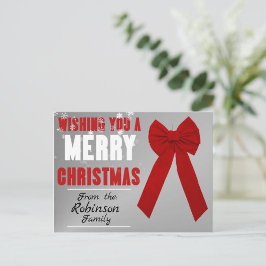 Wensend u een Vrolijke Kerstmis Gepersonaliseerde Briefkaart (Staand voorkant)