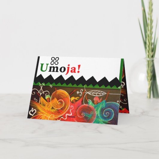 wensend u eenheid en vrede… Kwanzaa Feestdagen Kaart (Achterkant)