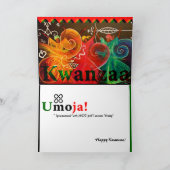 wensend u eenheid en vrede… Kwanzaa Feestdagen Kaart (Binnen)