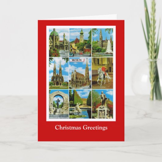 Wensend u joyous Kerstmis, Vintage Wenen Feestdagen Kaart (Voorkant)