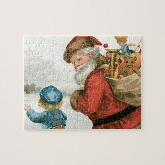 Wensend u kerstvreugde door Ellen Clapsaddle Legpuzzel (Horizontaal)
