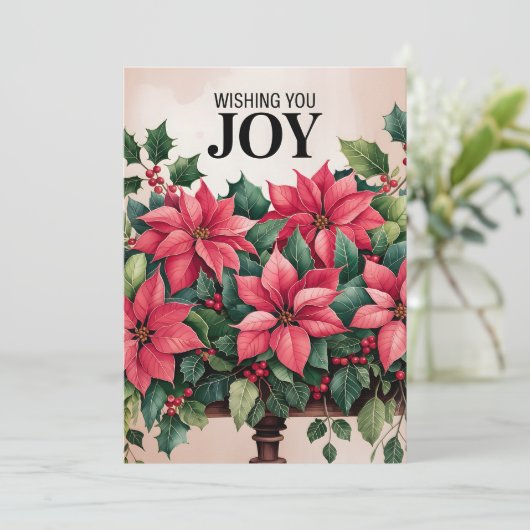 Wensend u vreugde feestdagenkaart (Staand voorkant)