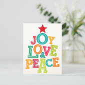 Wensend u Vreugde, Liefde & Vrede dit seizoen! Feestdagenkaart (Staand voorkant)