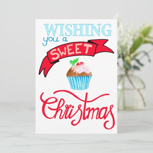 Wensend u zeer zoete Kerstmis! Kaart (Staand voorkant)
