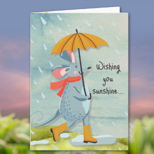 Wensend u zonneschijn door de regen Inspirerend Kaart