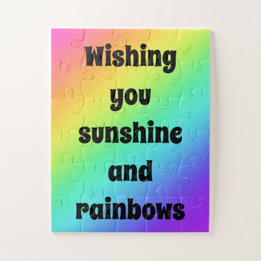 Wensend Zonneschijn Regenboog Legpuzzel (Verticaal)