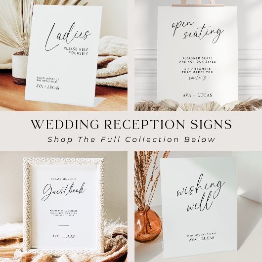 Wensende goed minimalistische script bruiloft rece reclamebord met voetstuk