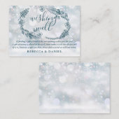 Wensende goed rustieke bloemenwinter bruiloft informatiekaartje (Voorkant / Achterkant)