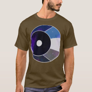 Wensende halve maan wit en blauw t-shirt