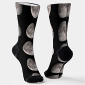 Wensende reuzenmaanfase NASA-afbeeldingen Sokken (Gebogen)