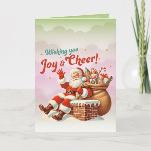Wensende u Joy en Cheer Christmas Holiday Kaart (Voorkant)