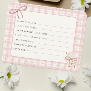 Wensenkaart voor Baby Meisje Kuiken Baby Shower Notitiekaartje