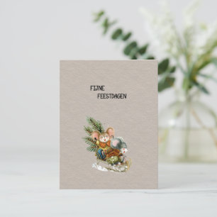Wenskaart (10,8 x 14,2 cm) - Fijne Feestdagen Briefkaart