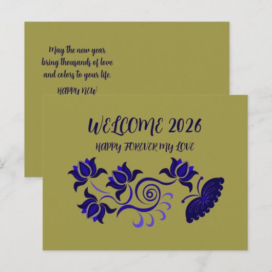 wenskaart 2026 briefkaart (Voorkant / Achterkant)