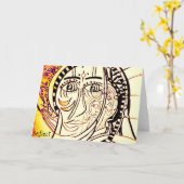 Wenskaart 23 vormt van een weerspiegeling kaart (Gele Bloem)