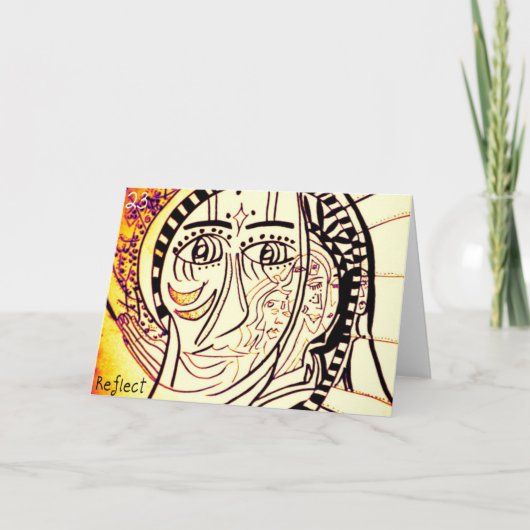 Wenskaart 23 vormt van een weerspiegeling kaart (Voorkant)