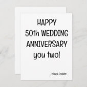 Wenskaart, 50e Jubileum Kaart - FUNNY CARD (Voorkant / Achterkant)