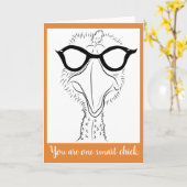 Wenskaart 5x7 (een smart chick) kaart (Gele Bloem)