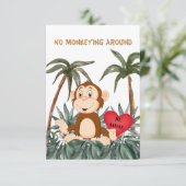 Wenskaart 8,9 x 12,7 cm van 'No Monkeying Around' Kaart (Staand voorkant)