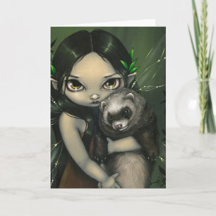 wenskaart "A Ferret and his Fairy" Kaart