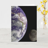 Wenskaart Aarde en Maan Kaart (Gele Bloem)