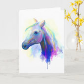 Wenskaart, Abstract meerkleurig paard Kaart (Gele Bloem)