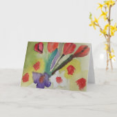 Wenskaart abstracte Tulpen en lentevloeren Kaart (Gele Bloem)