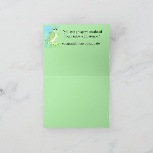 Wenskaart; Afstuderen Kaart (Binnen)