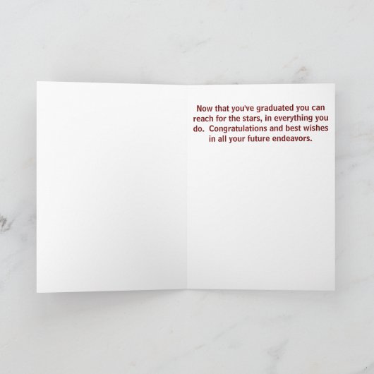 Wenskaart Afstuderen sterren Kaart (Binnen)
