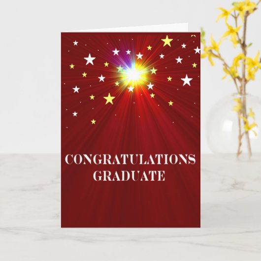 Wenskaart Afstuderen sterren Kaart (Gele Bloem)