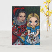 wenskaart "Alice en de hartenkoningin" Kaart (Gele Bloem)
