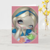 wenskaart "Alice's Tea Party" Kaart (Gele Bloem)