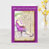 Wenskaart: Als ik oud word, zal ik paarse draag wo Kaart (Gele Bloem)