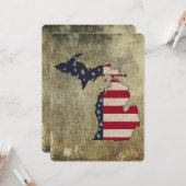 Wenskaart | Amerikaan Michigan Kaart (Voorkant / Achterkant in situ)