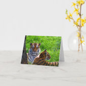 Wenskaart Amur Tigers Kaart (Gele Bloem)